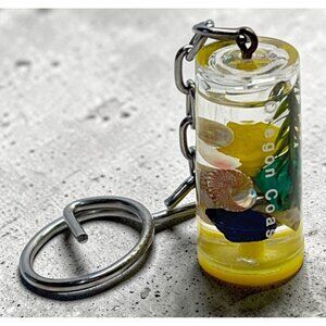Oregon Coast Souvenir Keychain Ocean Scene Seashells Forest